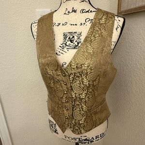 Lauren Ralph Lauren metallic Gold brocade Women's Vest sz 6